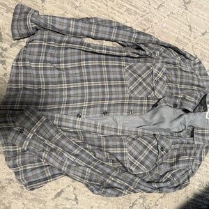 Gray Plaid Button-Up Shirt